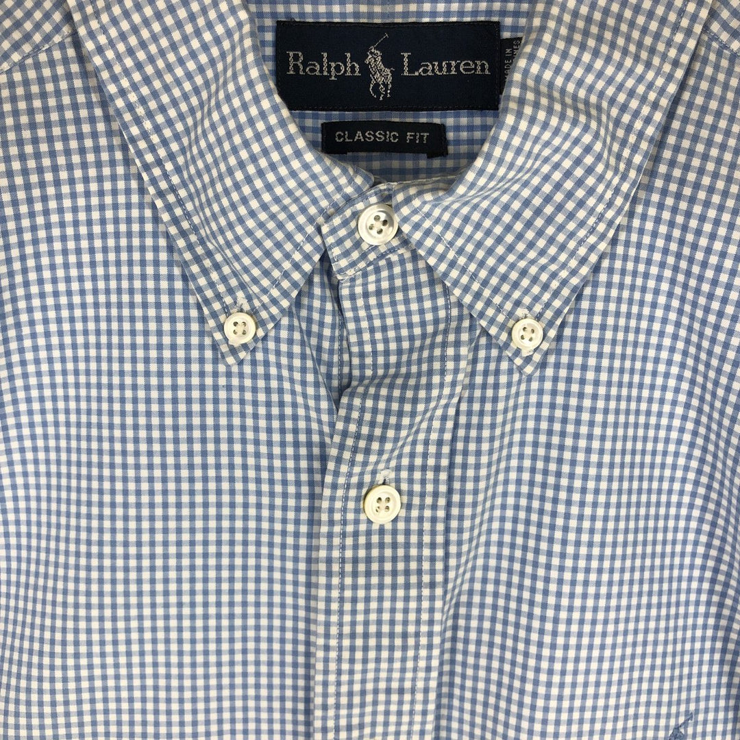 Ralph Lauren RALPH LAUREN CLASSIC FIT short sleeve button down check shirt men's L /eaa454243