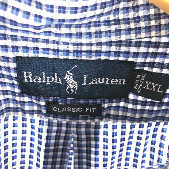 Ralph Lauren RALPH LAUREN CLASSIC FIT short sleeve button down check shirt men's XXL /eaa454245