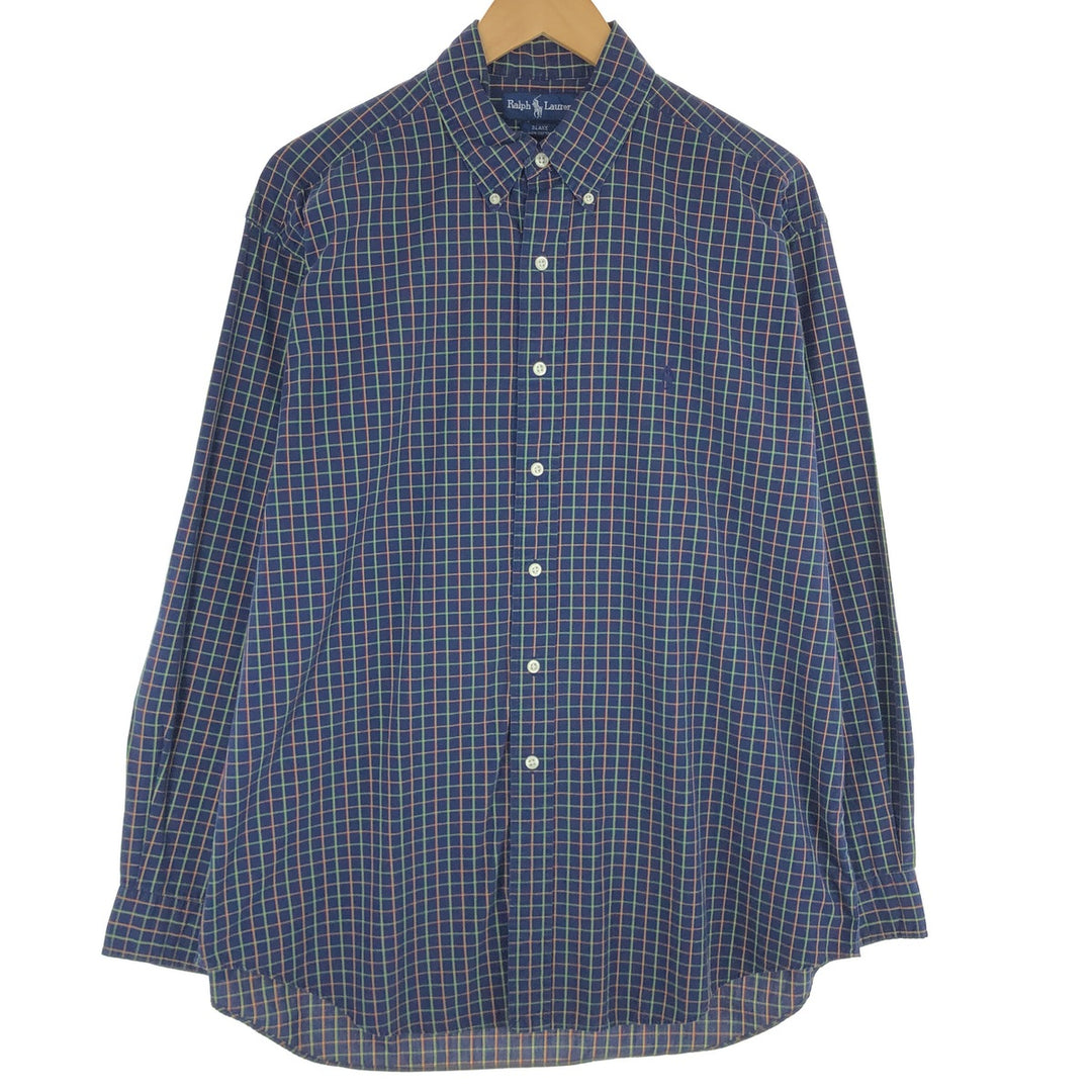 RALPH LAUREN BLAKE Long Sleeve Button Down Check Shirt Men's L /eaa454265