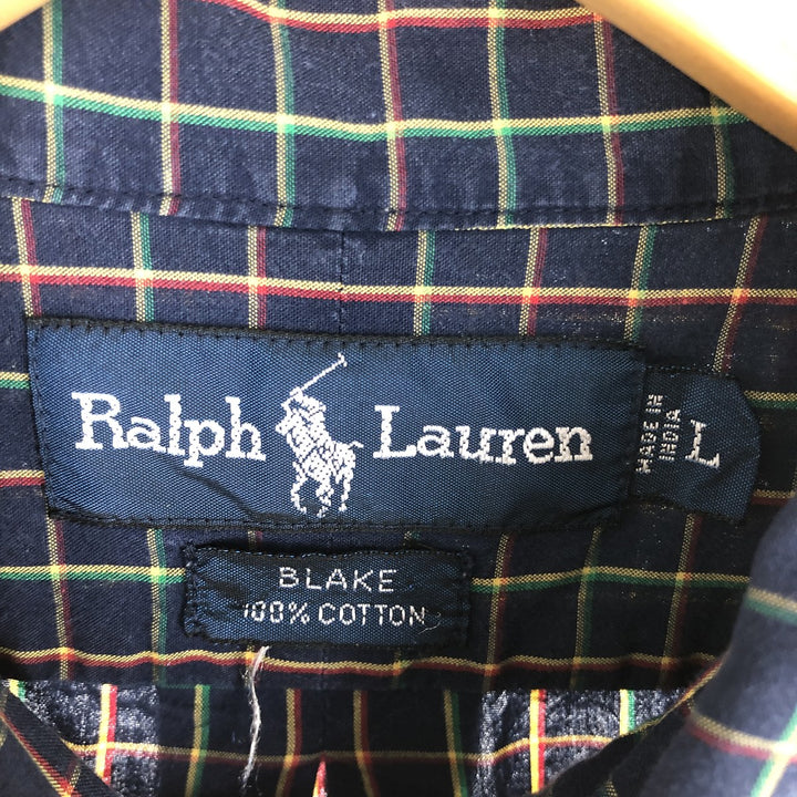 RALPH LAUREN BLAKE Long Sleeve Button Down Check Shirt Men's L /eaa454265