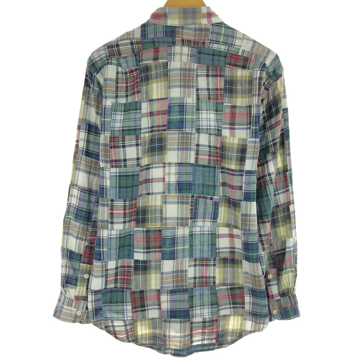Ralph Lauren PURCELL patchwork long sleeve button down check shirt men's L /eaa454291
