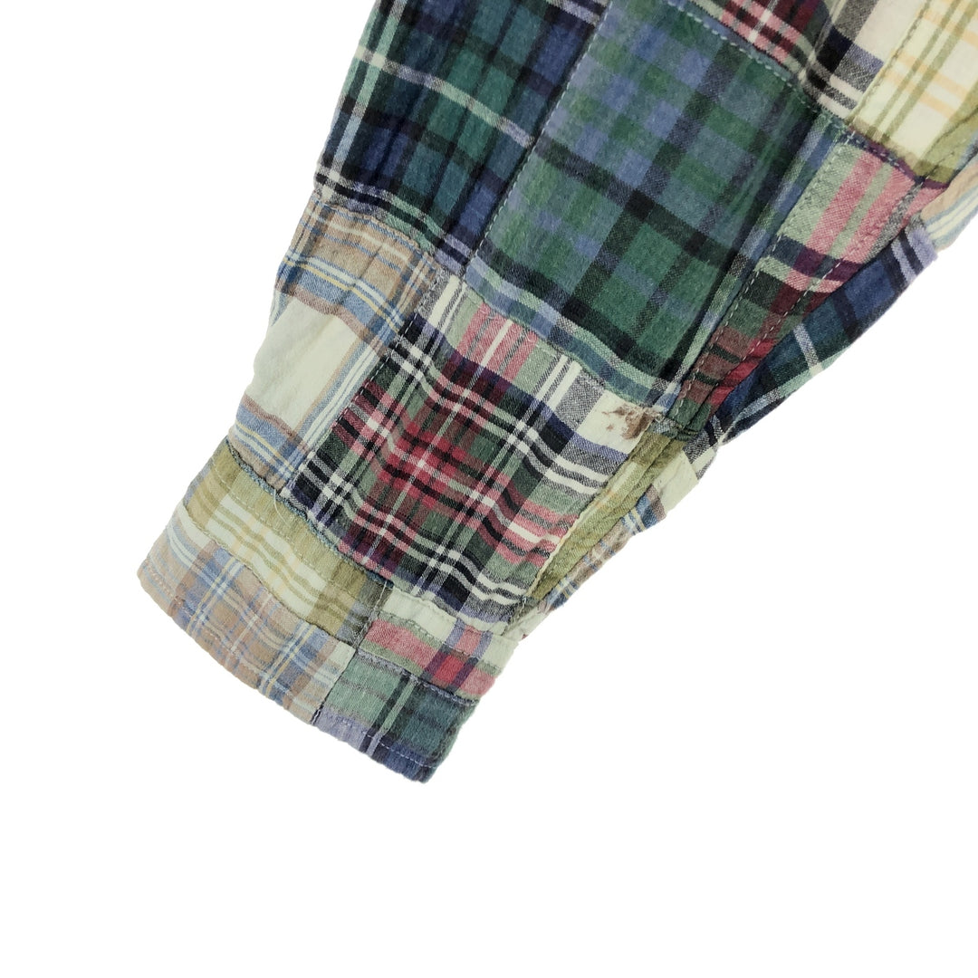 Ralph Lauren PURCELL patchwork long sleeve button down check shirt men's L /eaa454291