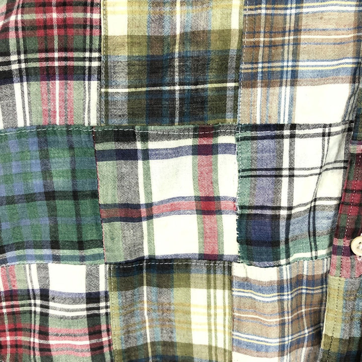 Ralph Lauren PURCELL patchwork long sleeve button down check shirt men's L /eaa454291