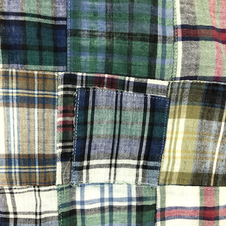 Ralph Lauren PURCELL patchwork long sleeve button down check shirt men's L /eaa454291