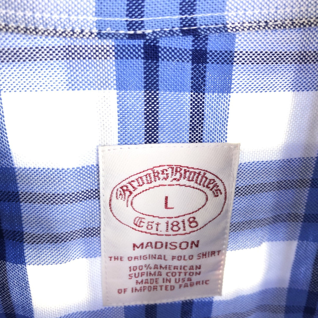 Brooks Brothers Est.1818 MADISON Long Sleeve Button-Down Check Shirt Made in USA Men's L /eaa454299