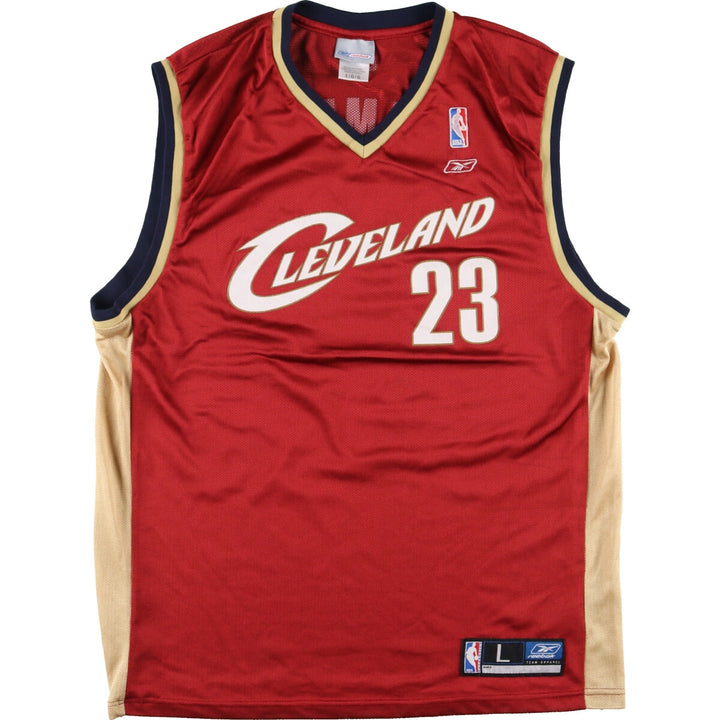 Reebok NBA Cleveland Cavaliers V-neck mesh game shirt replica uniform men's L /eaa454329