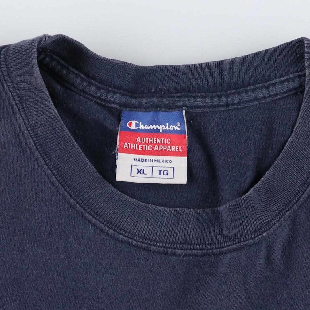 00'S Champion One Point Logo T-shirt Men's XL size unclear navy blue type Vintage Second Hand