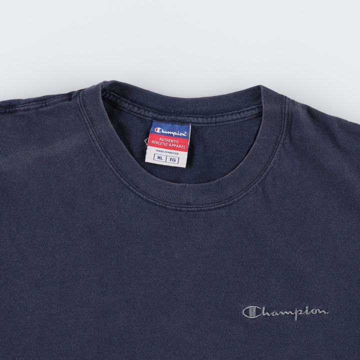 00'S Champion One Point Logo T-shirt Men's XL size unclear navy blue type Vintage Second Hand