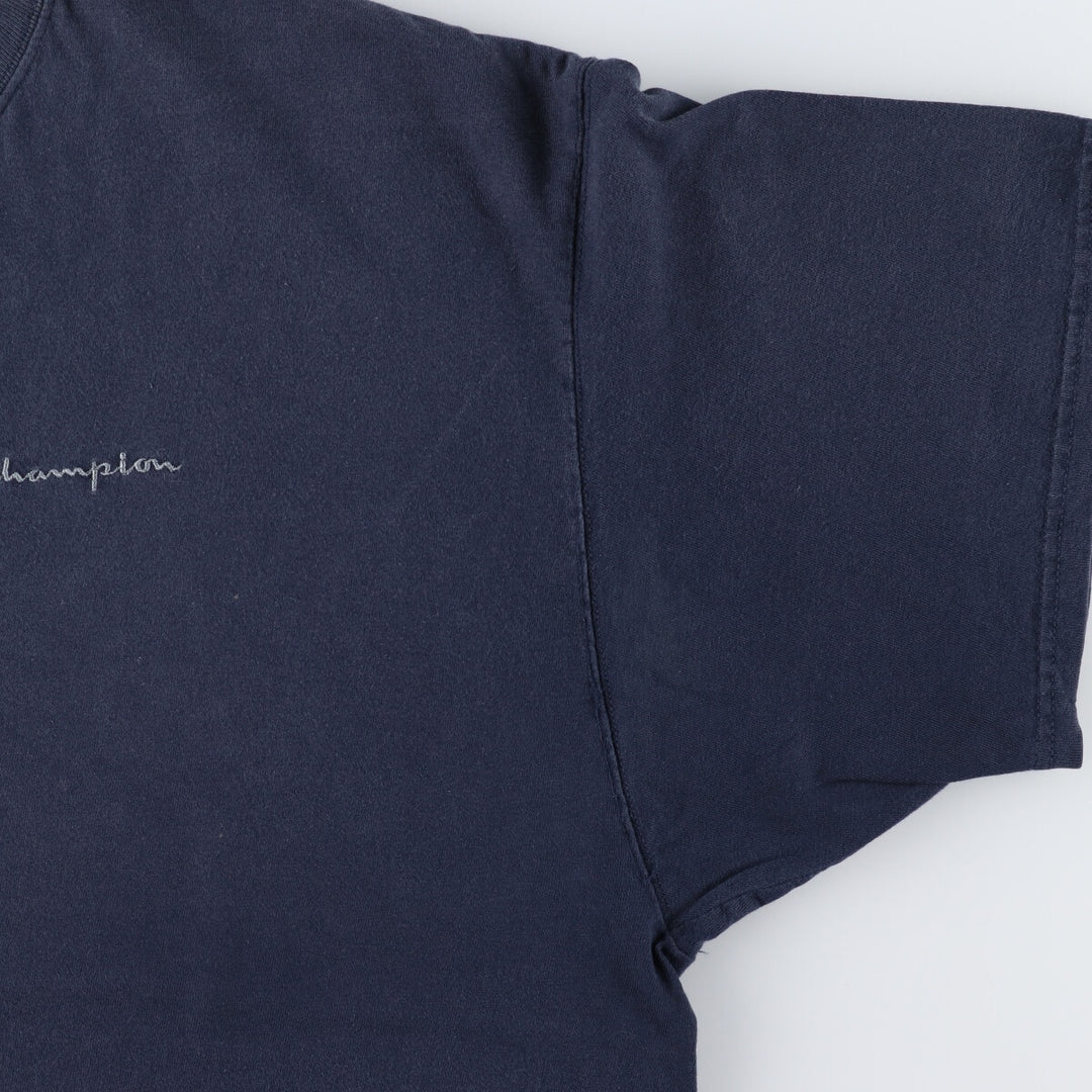 00'S Champion One Point Logo T-shirt Men's XL size unclear navy blue type Vintage Second Hand