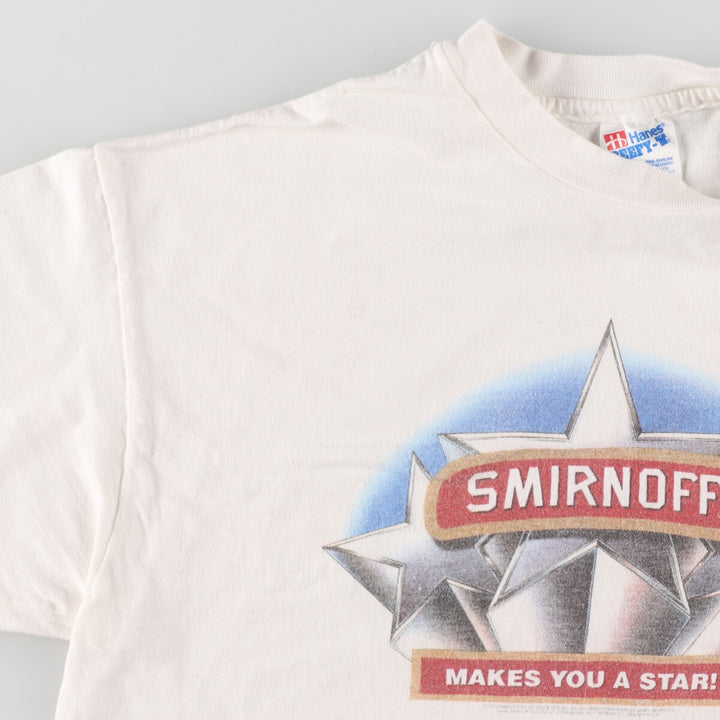 90'S Hanes BEEFY-T SMIRNOFF Advertising T-shirt Made in USA Men's L Vintage /eaa454413