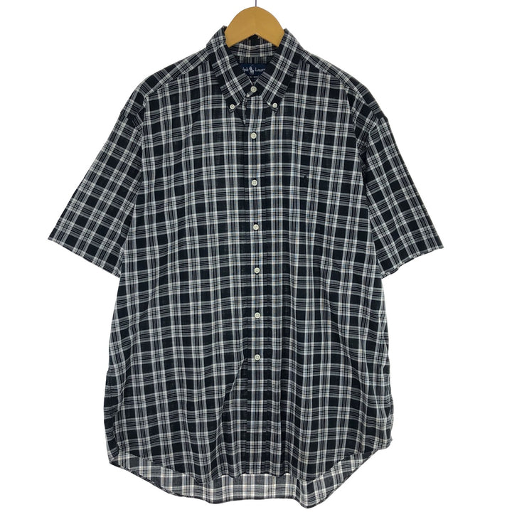 Ralph Lauren BLAKE Tartan Check Short Sleeve Button Down Check Shirt Men's L /eaa454625