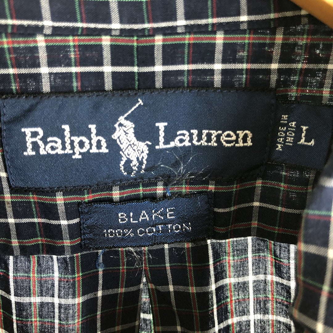 Ralph Lauren BLAKE long sleeve button down check shirt men's L /eaa454643