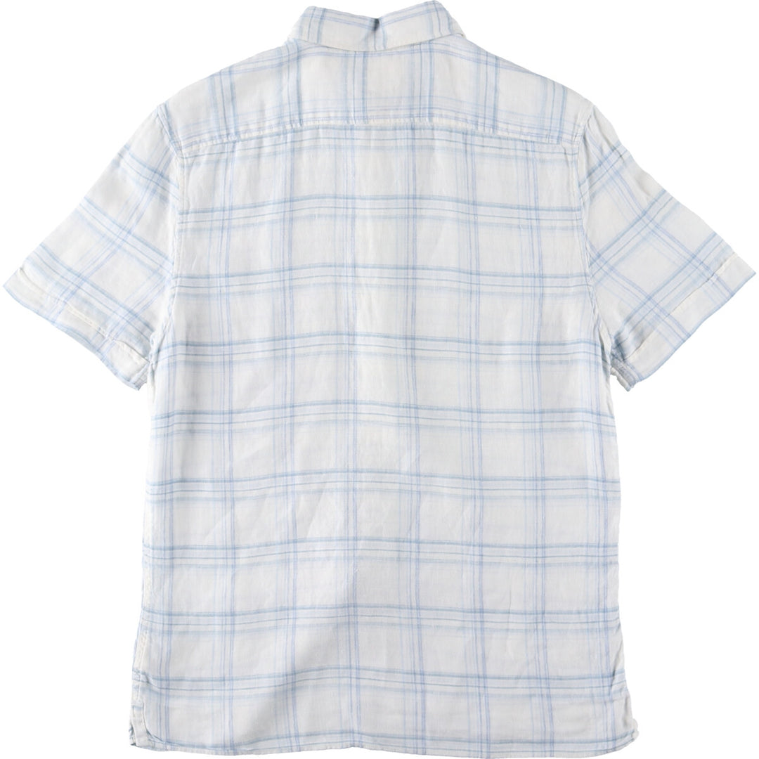 GAP Check Pattern Short Sleeve Linen Shirt Men's S /eaa454681