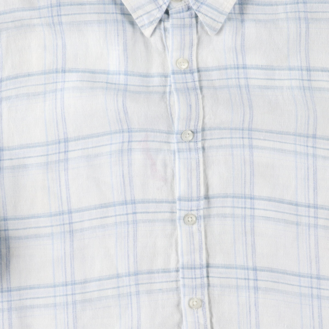 GAP Check Pattern Short Sleeve Linen Shirt Men's S /eaa454681