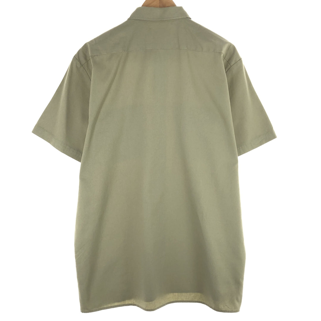 Dickies Short Sleeve Work Shirt, Men's L polyester brown type Vintage Second Hand