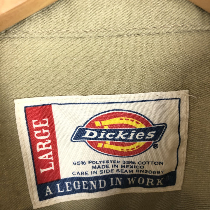 Dickies Short Sleeve Work Shirt, Men's L polyester brown type Vintage Second Hand