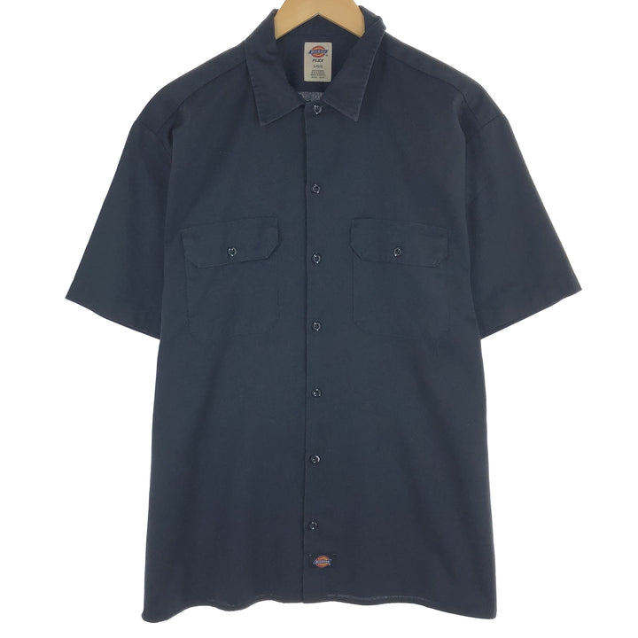 Dickies Short Sleeve Work Shirt, Men's XL polyester black type Vintage Second Hand