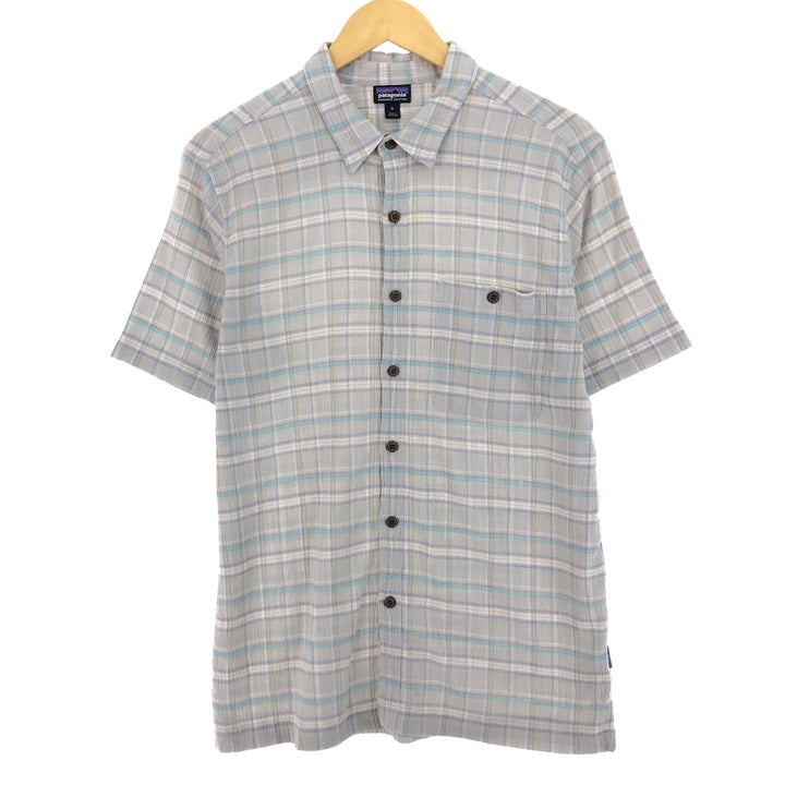 Patagonia 52921 Willow Crepe Short Sleeve Cotton Check Shirt Men's M /eaa454704