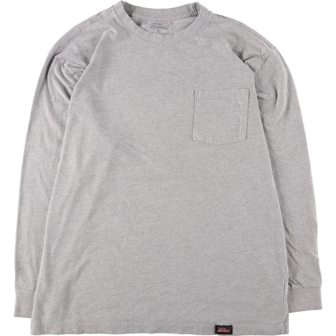 Dickies Plain Pocket Long T-Shirt, Men's XL cotton gray type Vintage Second Hand