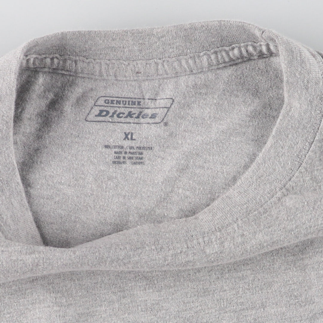 Dickies Plain Pocket Long T-Shirt, Men's XL cotton gray type Vintage Second Hand