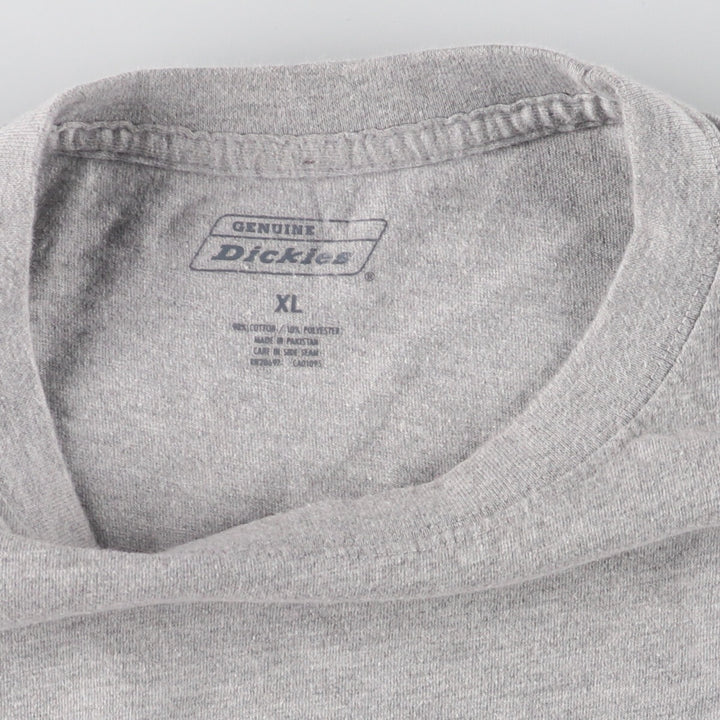 Dickies Plain Pocket Long T-Shirt, Men's XL cotton gray type Vintage Second Hand