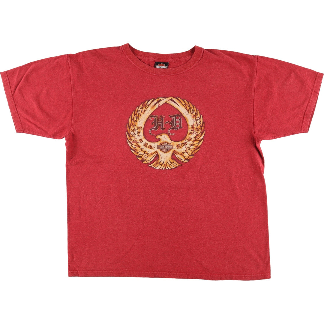 00'S Harley-Davidson Eagle Pattern Motorcycle Bike T-shirt Made in USA Men's XL /eaa454852