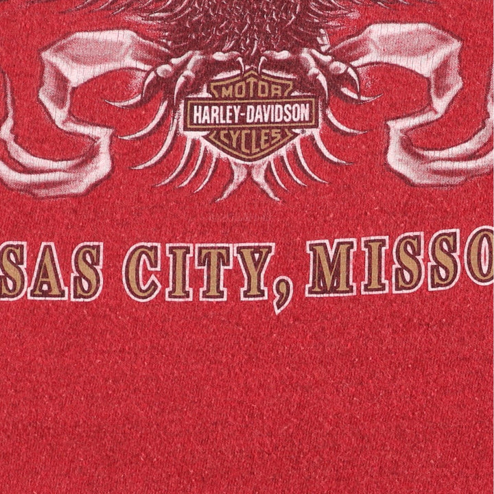 00'S Harley-Davidson Eagle Pattern Motorcycle Bike T-shirt Made in USA Men's XL /eaa454852