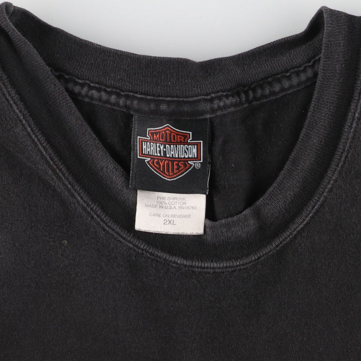 00'S Harley-Davidson Hanes Motorcycle Bike T-shirt Made in USA Men's XXL /eaa454854