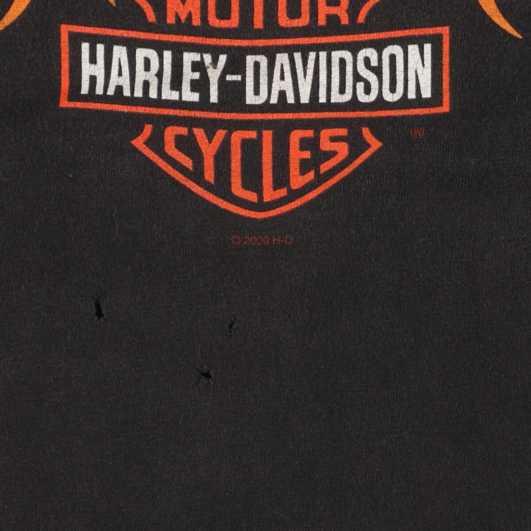 00'S Harley-Davidson Hanes Motorcycle Bike T-shirt Made in USA Men's XXL /eaa454854