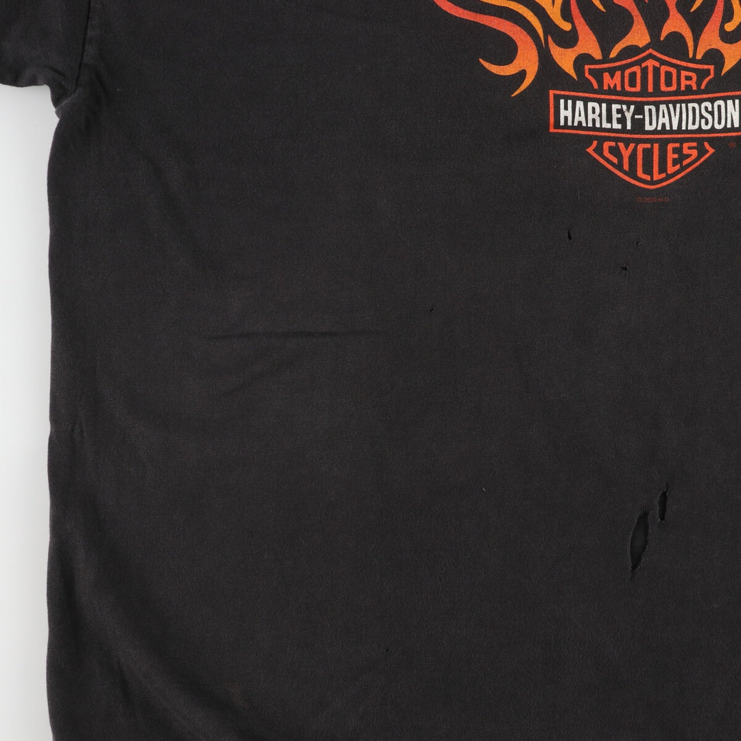 00'S Harley-Davidson Hanes Motorcycle Bike T-shirt Made in USA Men's XXL /eaa454854