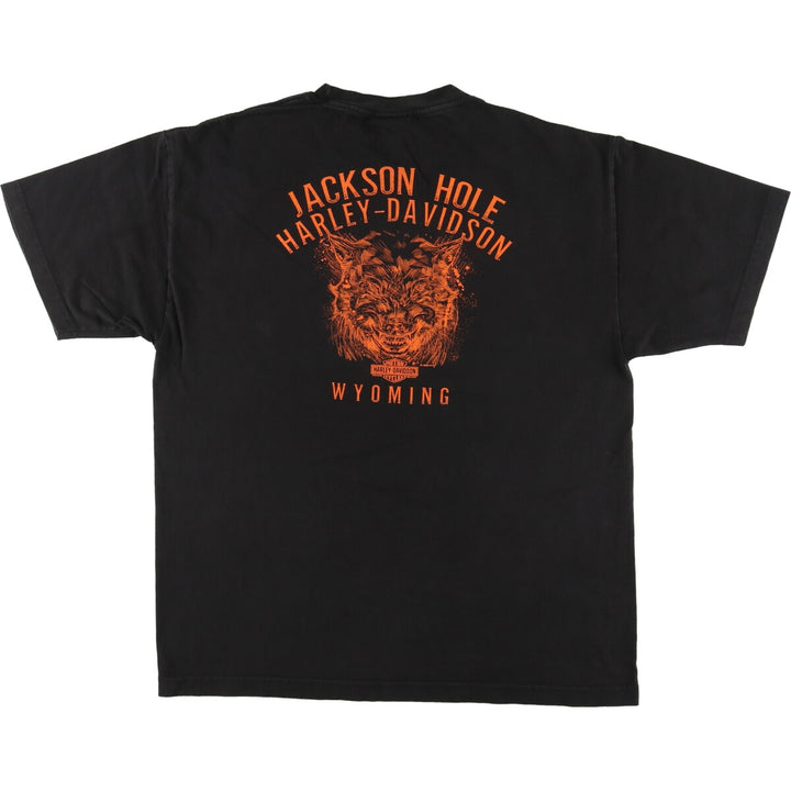 Harley-Davidson Eagle Pattern Wolf Pattern Motorcycle Bike T-shirt Men's XL /eaa454855