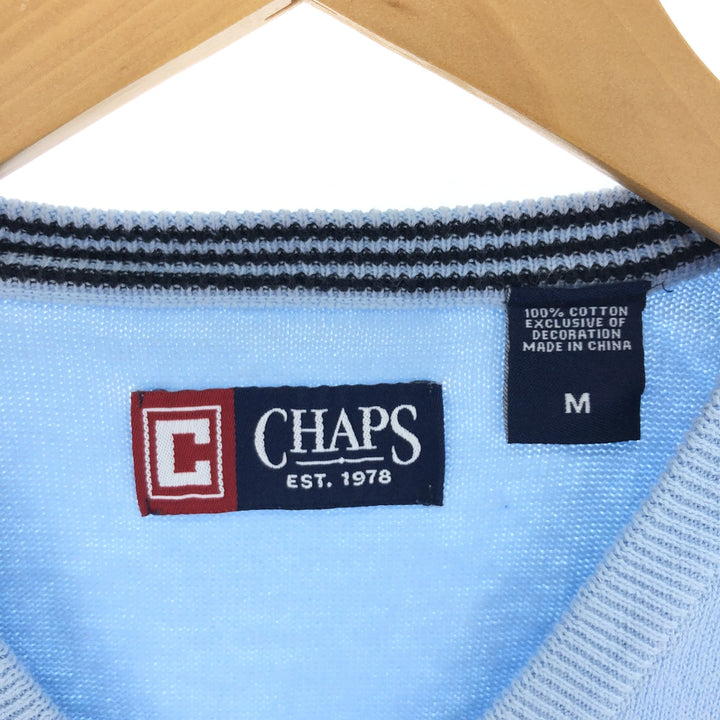 CHAPS V-neck cotton knit vest, men's M /eaa454946