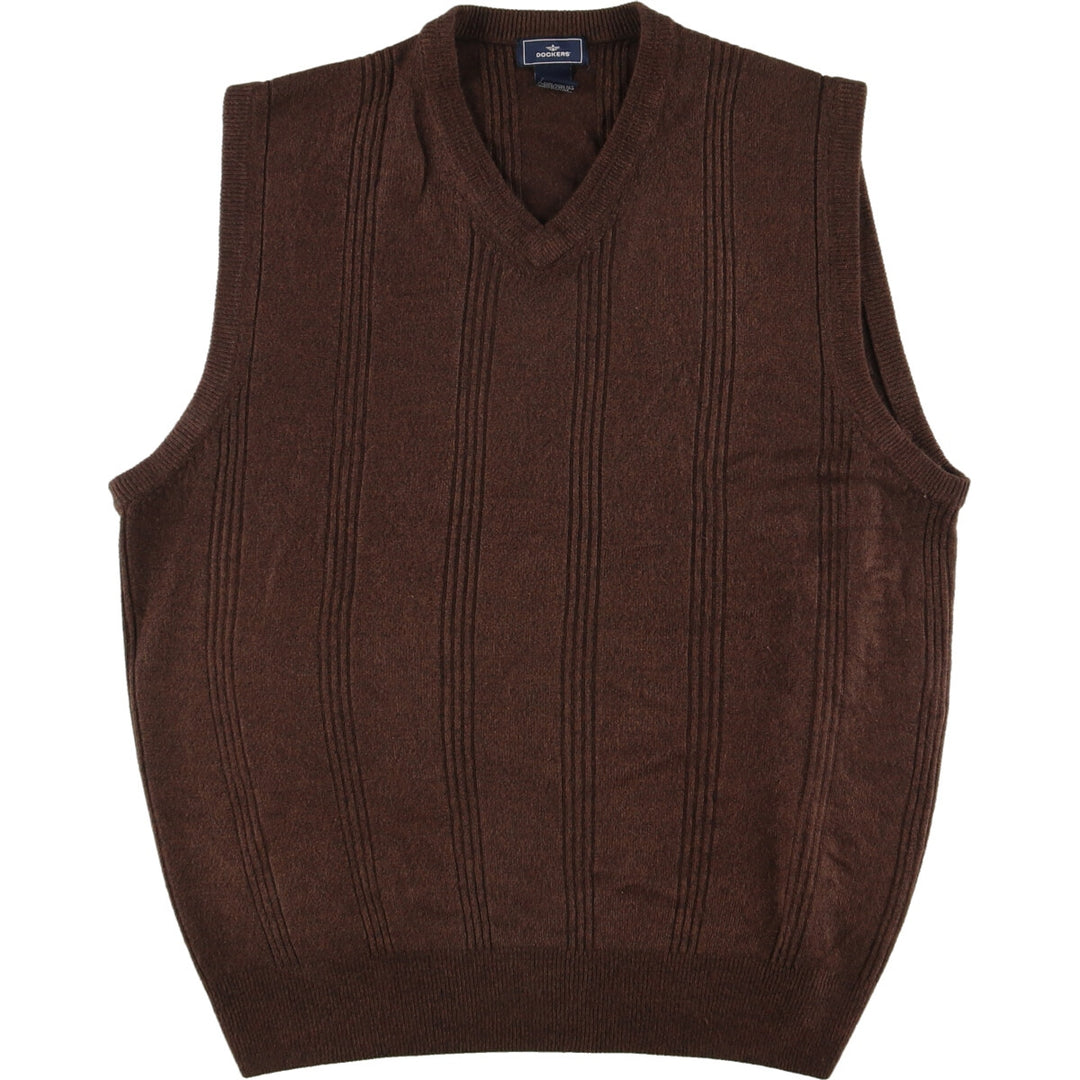 DOCKERS V-neck acrylic knit vest, men's L /eaa454953