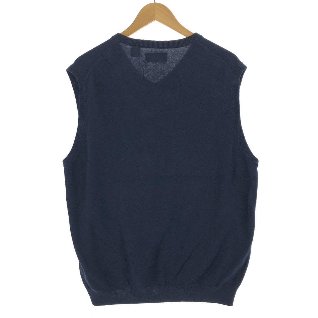 CHAPS V-neck cotton knit vest, men's L /eaa454954