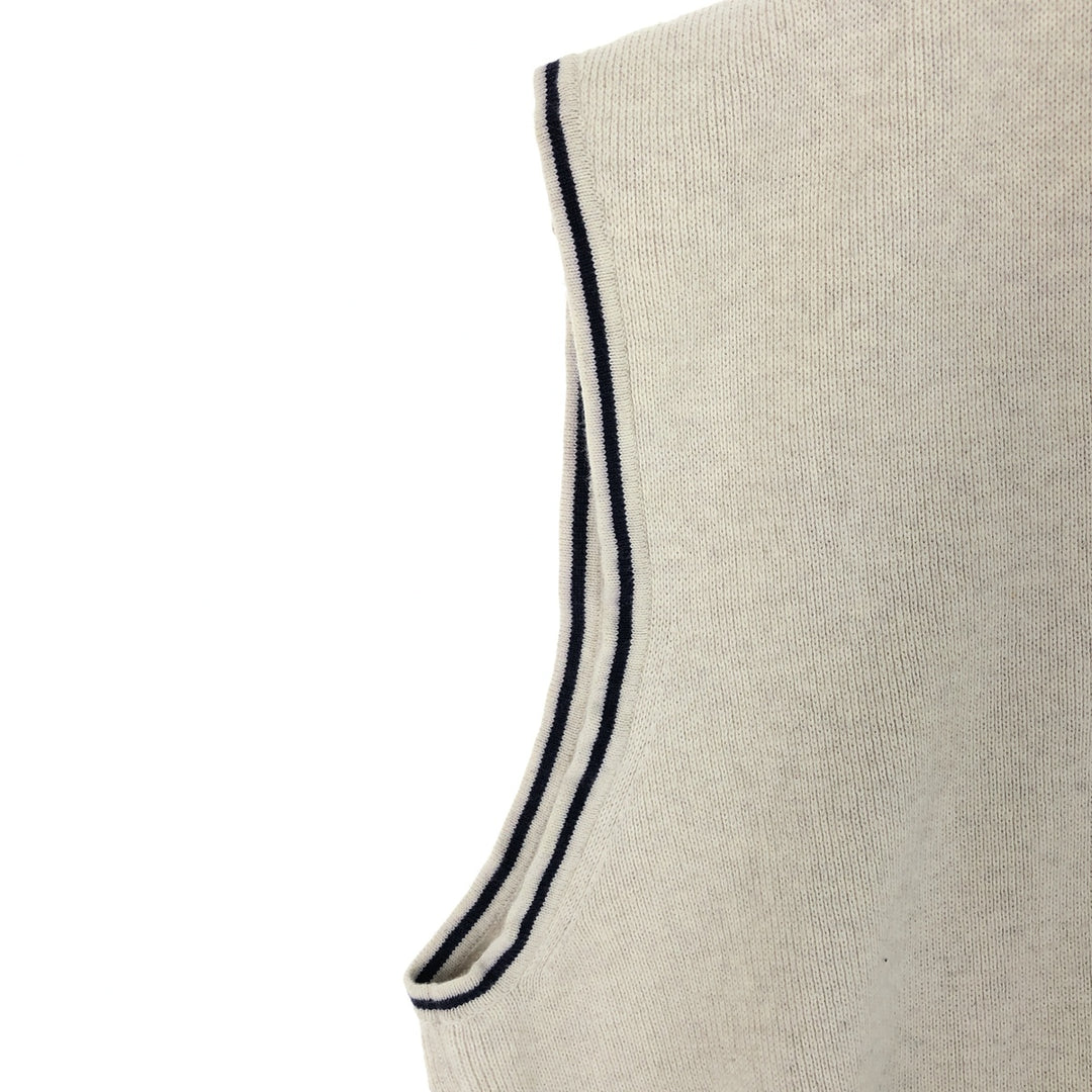 00'S Tommy Hilfiger V-neck cotton knit vest XL cotton ivory Vintage Second Hand