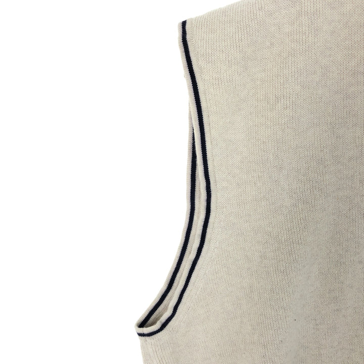 00'S Tommy Hilfiger V-neck cotton knit vest XL cotton ivory Vintage Second Hand