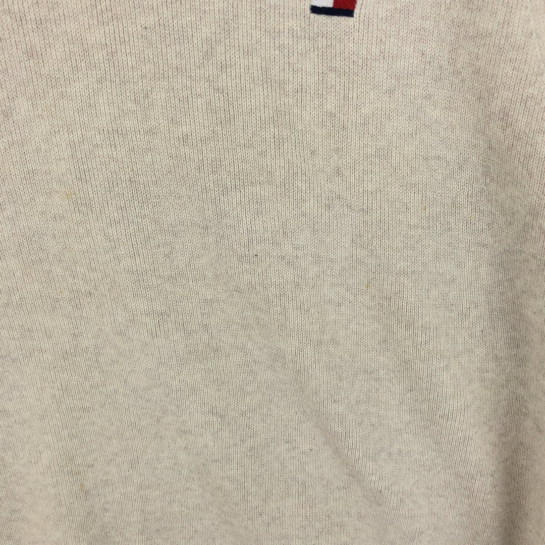 00'S Tommy Hilfiger V-neck cotton knit vest XL cotton ivory Vintage Second Hand