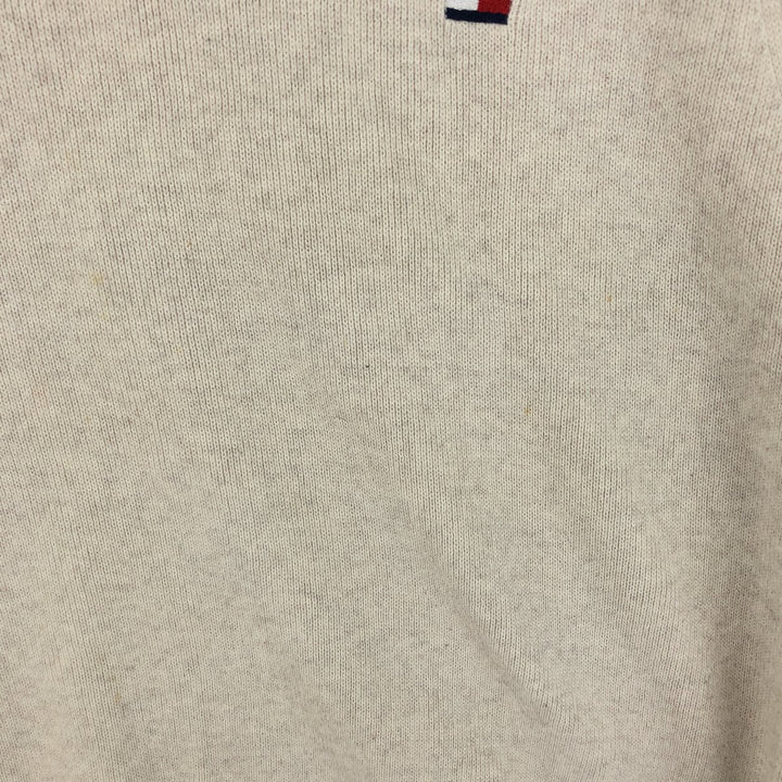 00'S Tommy Hilfiger V-neck cotton knit vest XL cotton ivory Vintage Second Hand