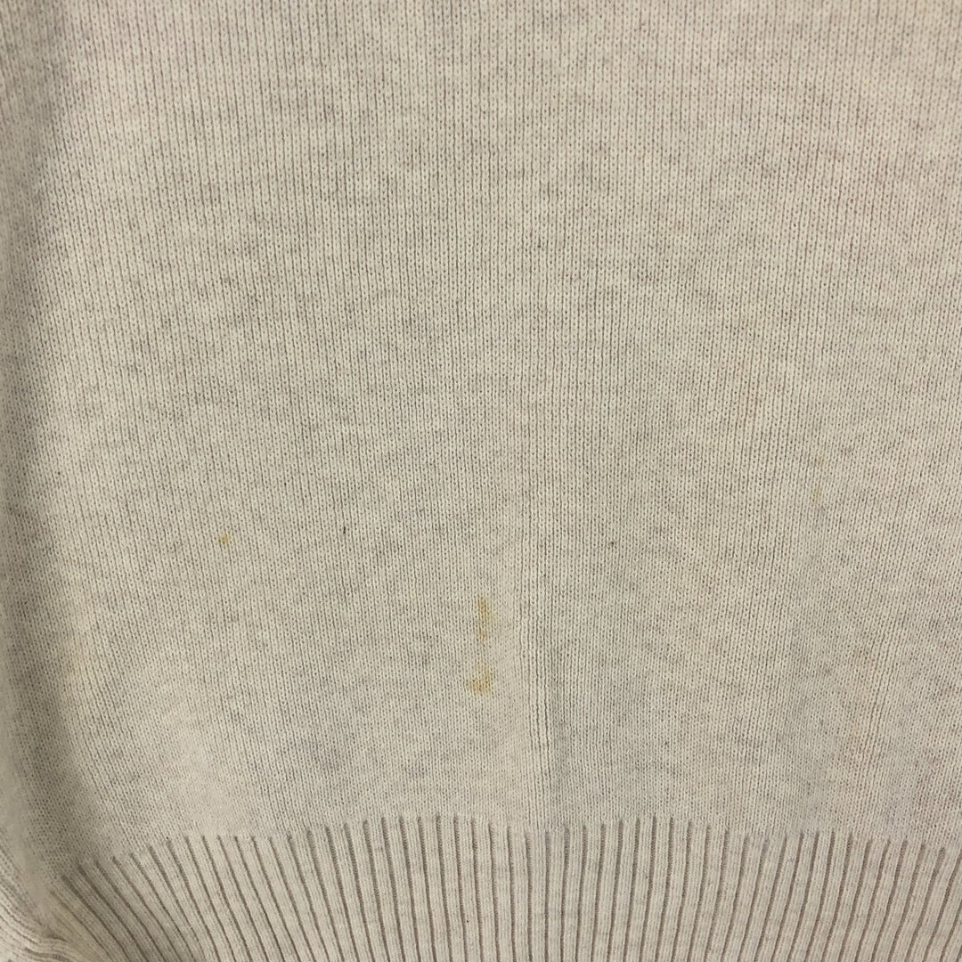 00'S Tommy Hilfiger V-neck cotton knit vest XL cotton ivory Vintage Second Hand