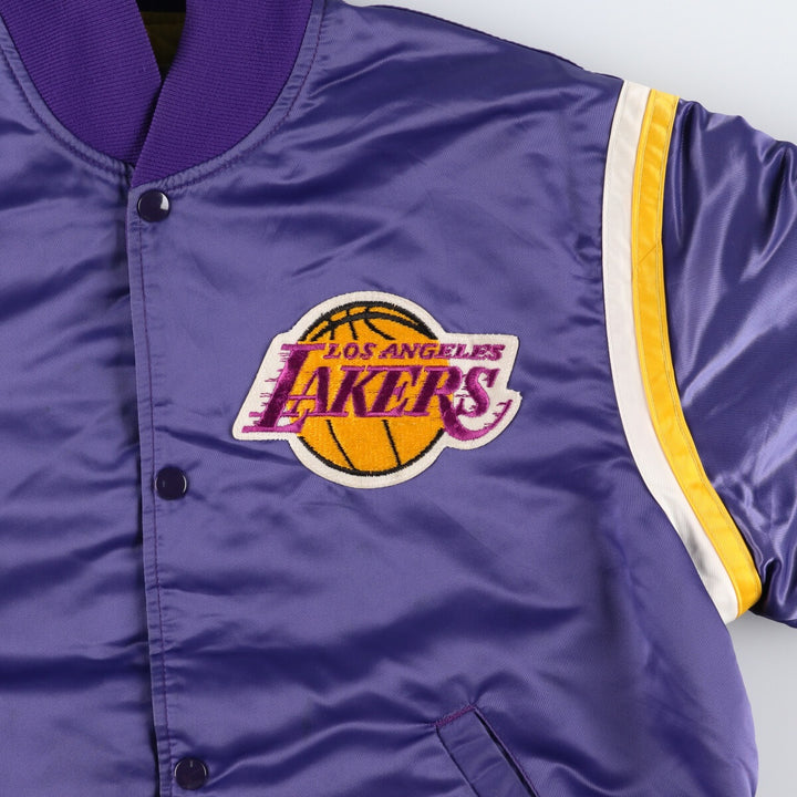 90'S Starter NBA Los Angeles Lakers Padded Nylon Stadium Jacket Made in USA Men's M Size Vintage /eaa454985