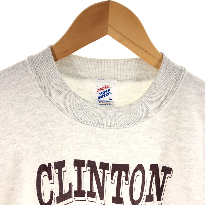 Vintage 90'S Jerzees printed sweatshirt, made in the USA, size L, men's cotton gray type Vintage Second Hand
