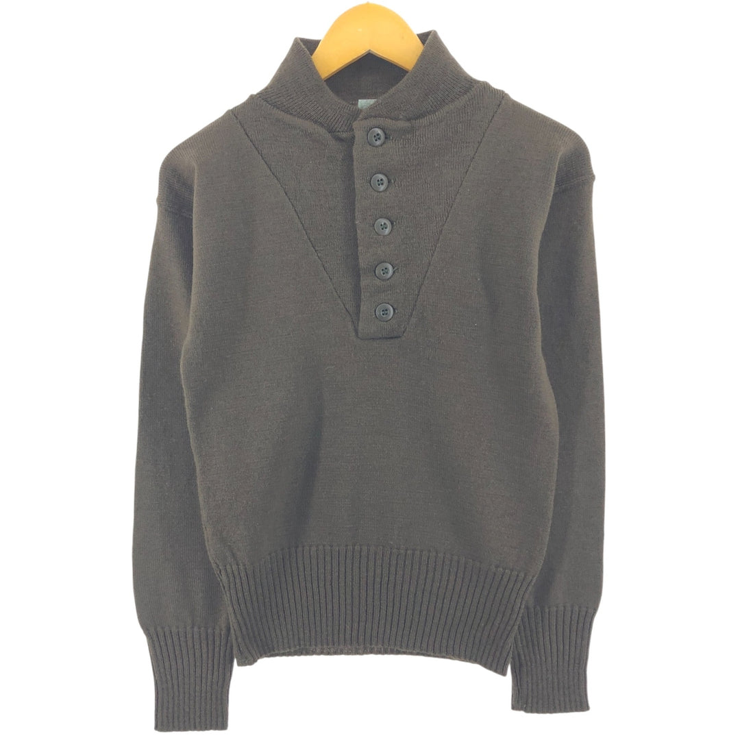 80s~90'S US Military Jeep Sweater Wool Knit Half Button Sweater Made in USA Men's M Size Vintage /eaa455029