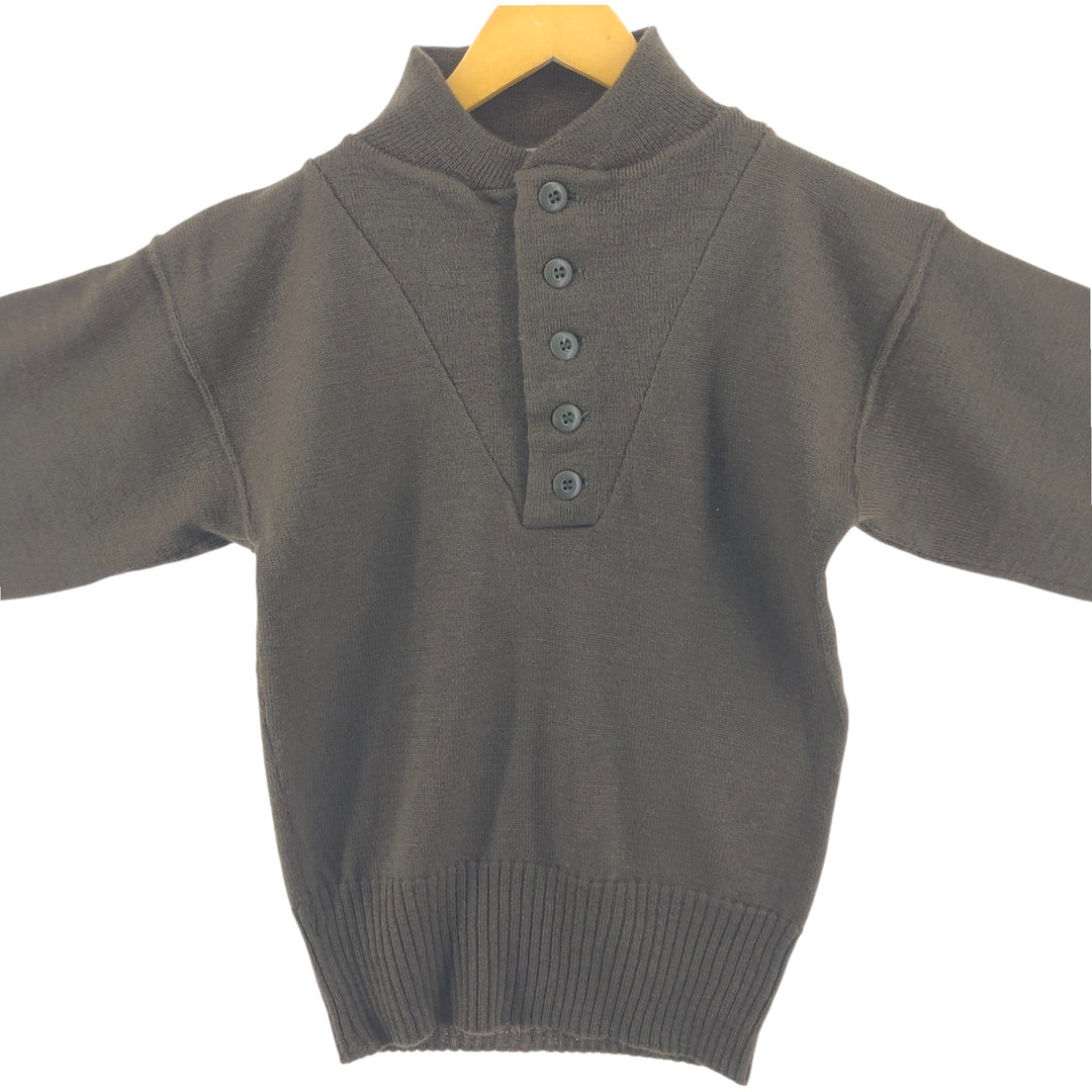 80s~90'S US Military Jeep Sweater Wool Knit Half Button Sweater Made in USA Men's M Size Vintage /eaa455029