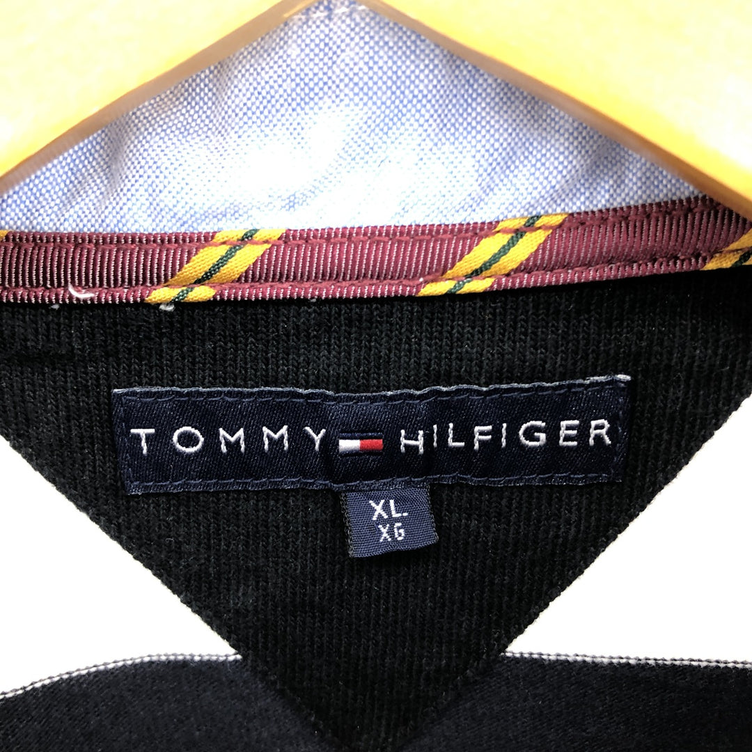 Tommy Hilfiger Back Print Button Down Long Sleeve Striped Polo Shirt Men's XL /eaa455061