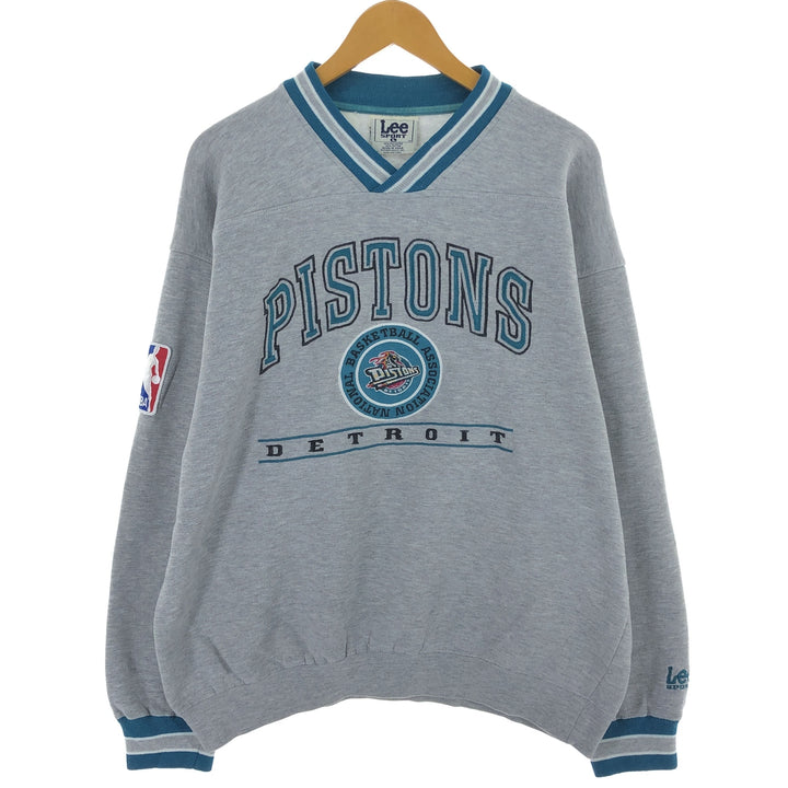 90'S Lee SPORT NBA Detroit Pistons V-neck logo sweatshirt, men's size L, vintage /eaa455299