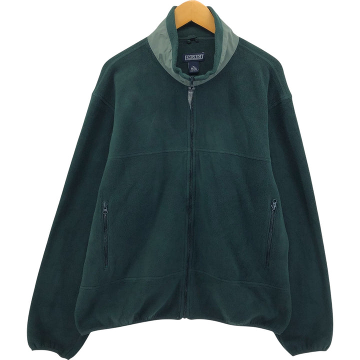 Vintage 90'S Lands' End fleece jacket, made in the USA, men's size XL polyester green type Vintage Second Hand