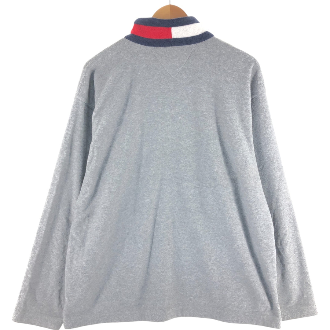 Vintage 90'S Tommy Hilfiger half-zip fleece pullover, men's size L polyester gray type Vintage Second Hand