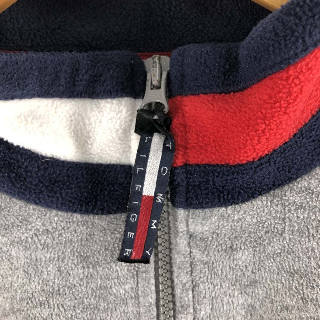 Vintage 90'S Tommy Hilfiger half-zip fleece pullover, men's size L polyester gray type Vintage Second Hand