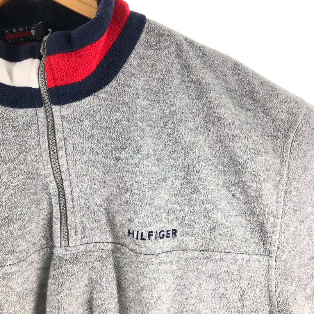 Vintage 90'S Tommy Hilfiger half-zip fleece pullover, men's size L polyester gray type Vintage Second Hand