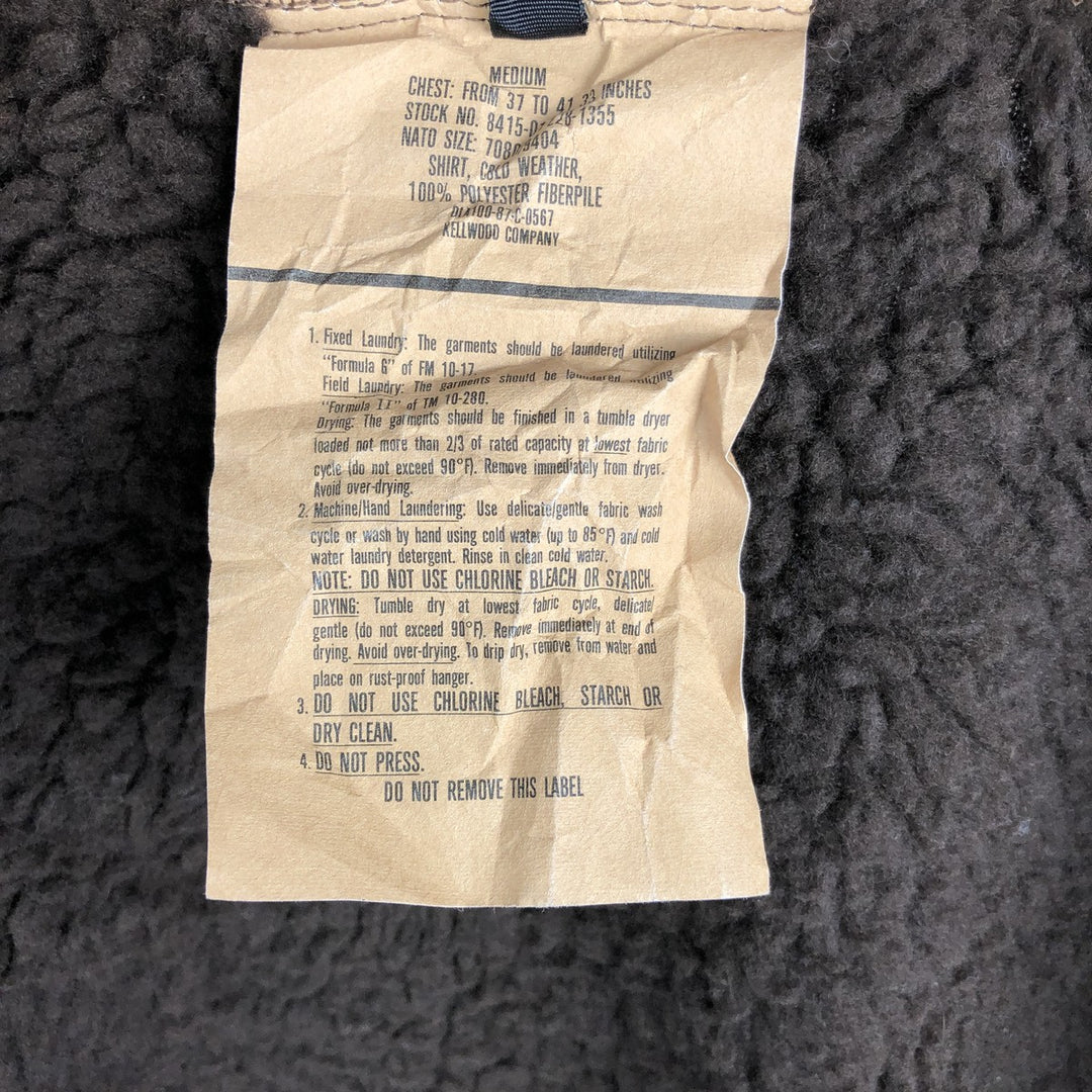 Vintage 1980'S US Army Bear Jacket, Military Fleece Jacket, Made in USA, Medium, Men's Size M polyester brown type Vintage Second Hand